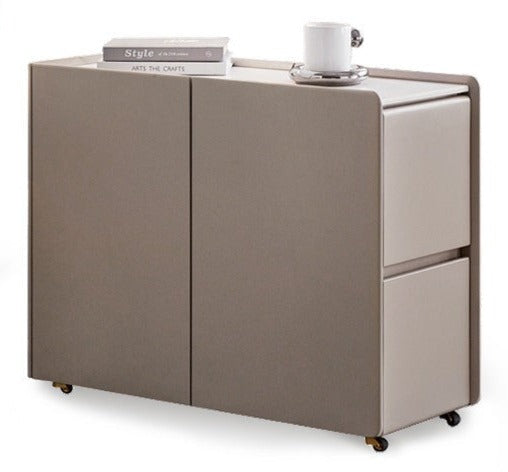 Poplar Solid Wood Side Table With Rock Slab Top