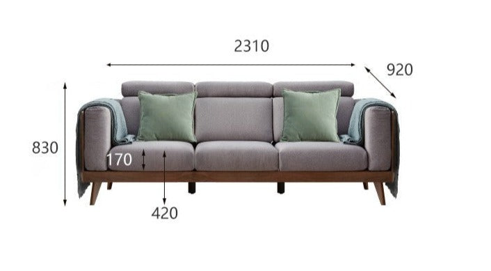 Sofa Black Walnut solid wood+