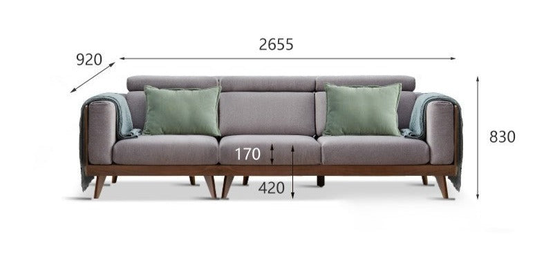 Sofa Black Walnut solid wood+