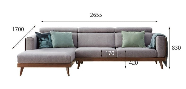Sofa Black Walnut solid wood+