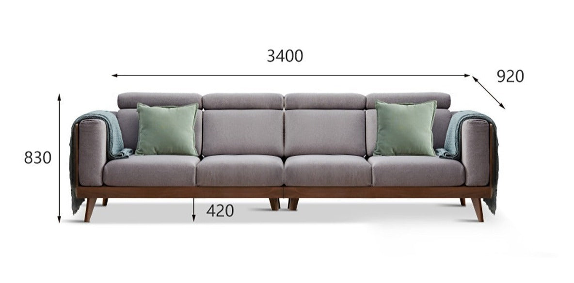 Sofa Black Walnut solid wood+