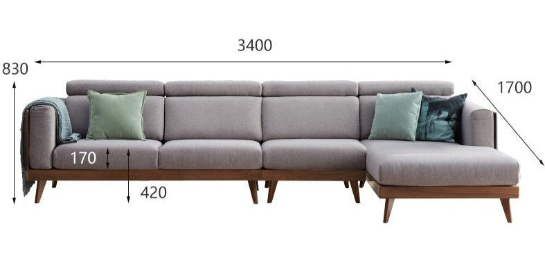 Sofa Black Walnut solid wood+