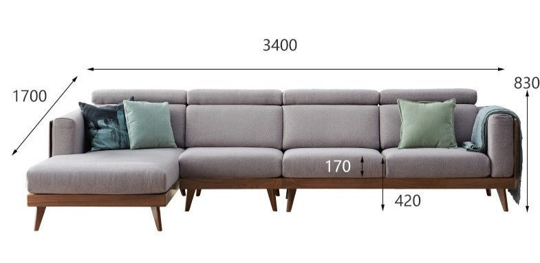Sofa Black Walnut solid wood+
