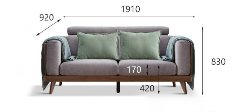 Sofa Black Walnut solid wood+