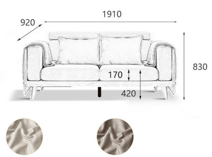 Sofa Black Walnut solid wood+
