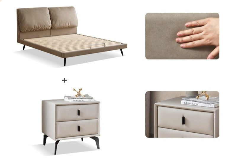 Technological Fabric Bed,Genuine Leather Bed