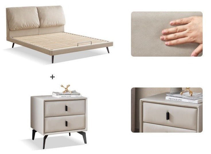 Technological Fabric Bed,Genuine Leather Bed