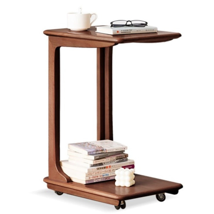 Cherry, Beech, Black Walnut, Solid Rubberwood Chic C-Shaped Side Table