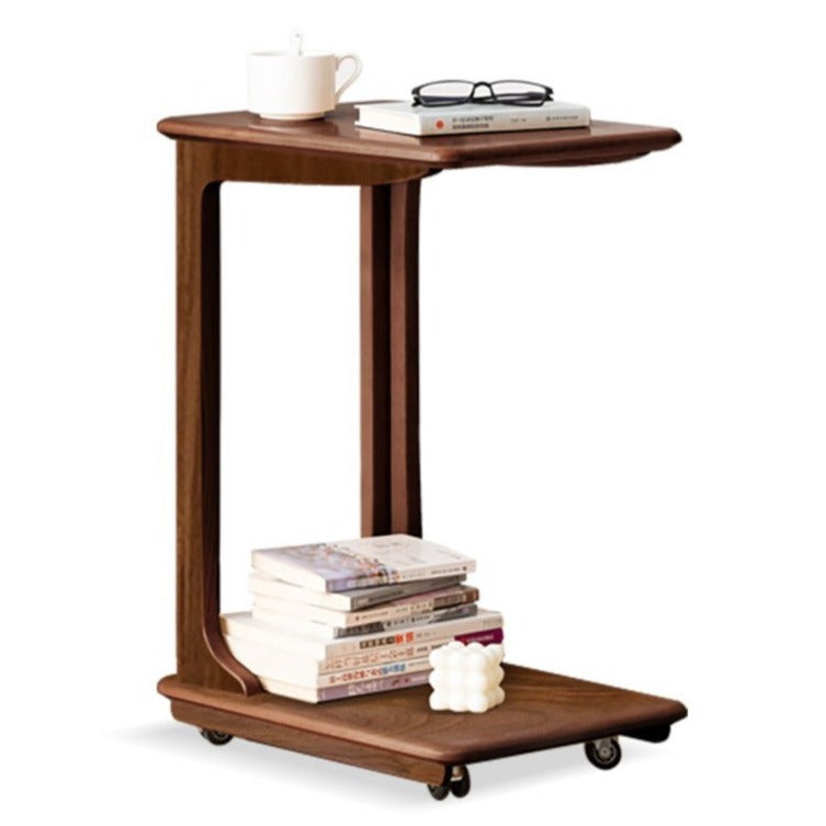 Cherry, Beech, Black Walnut, Solid Rubberwood Chic C-Shaped Side Table