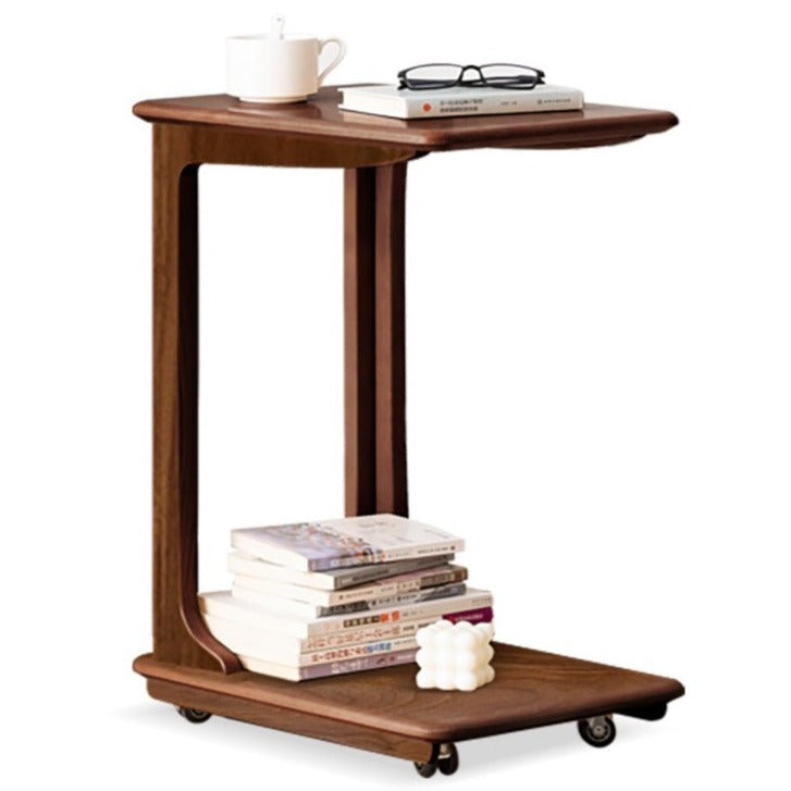 Cherry, Beech, Black Walnut, Solid Rubberwood Chic C-Shaped Side Table