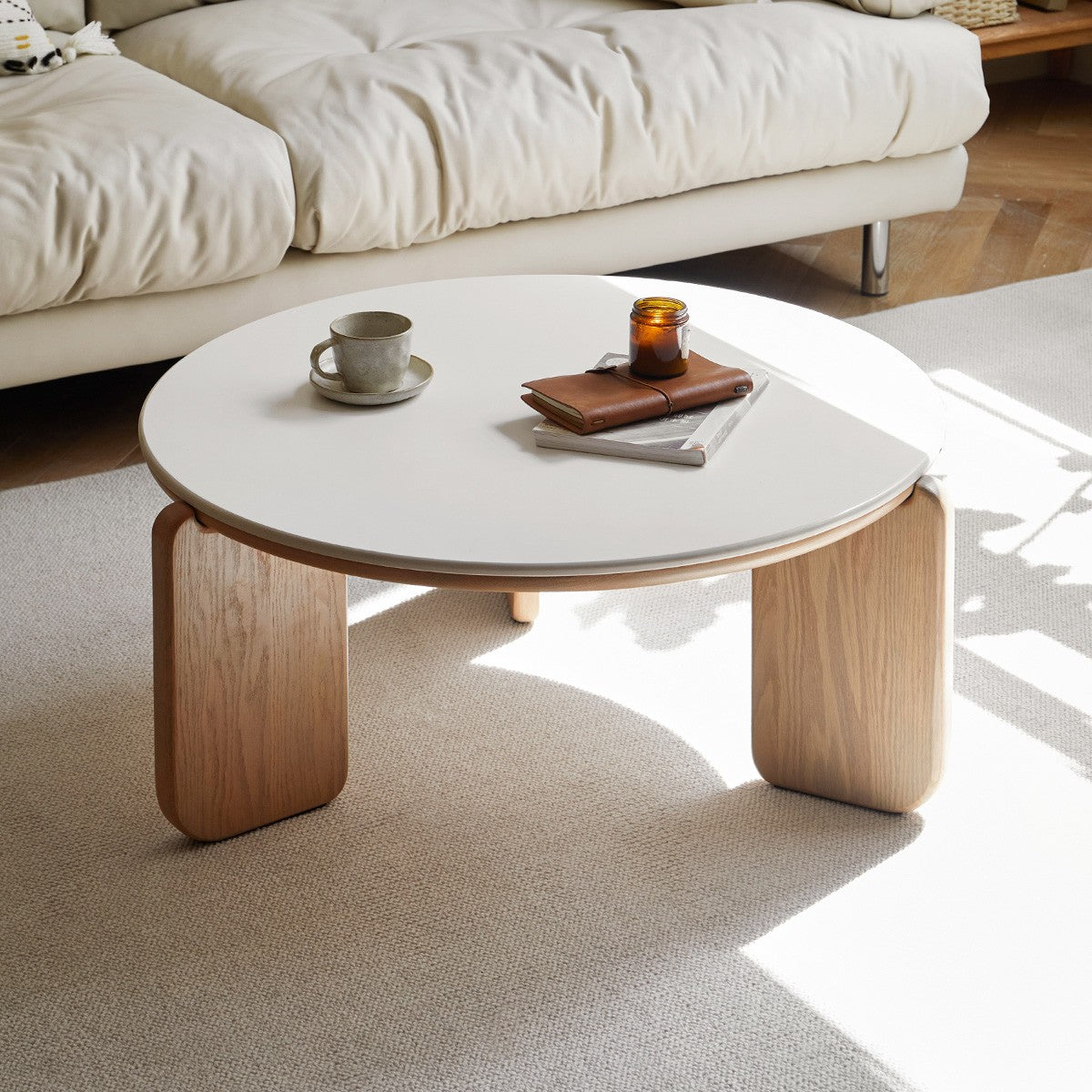 Slate coffee table Ash solid wood+