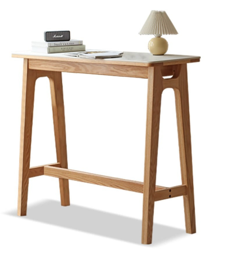 Rock slab bar table oak solid wood"