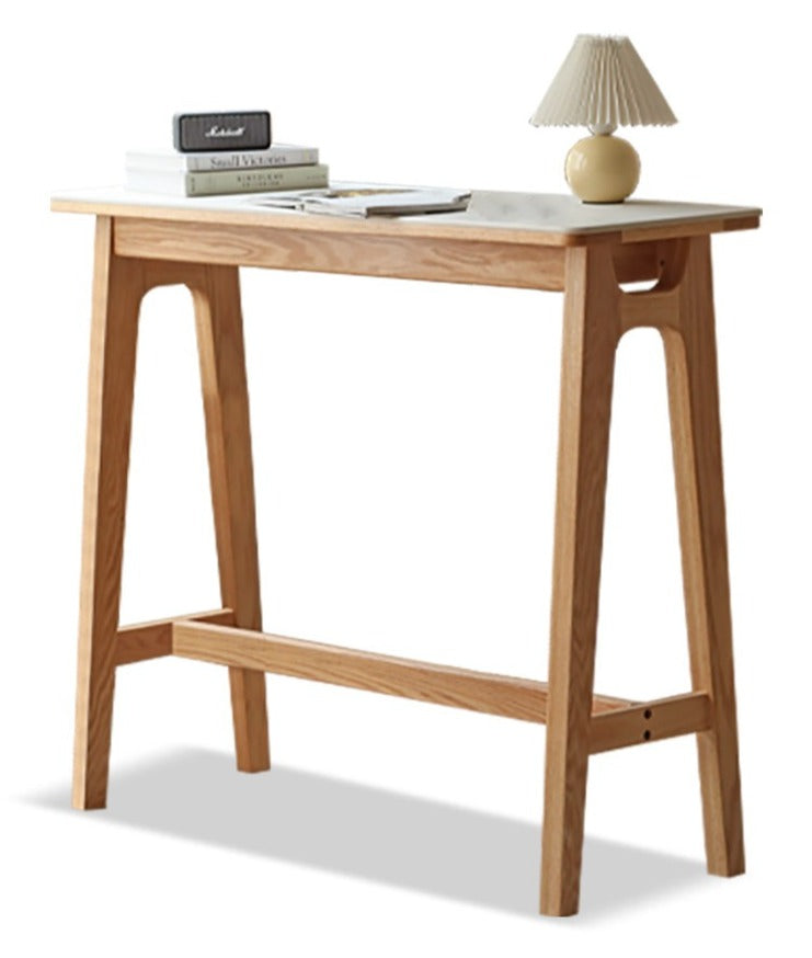Rock slab bar table oak solid wood"