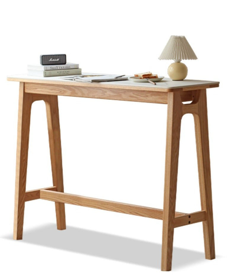 Rock slab bar table oak solid wood"