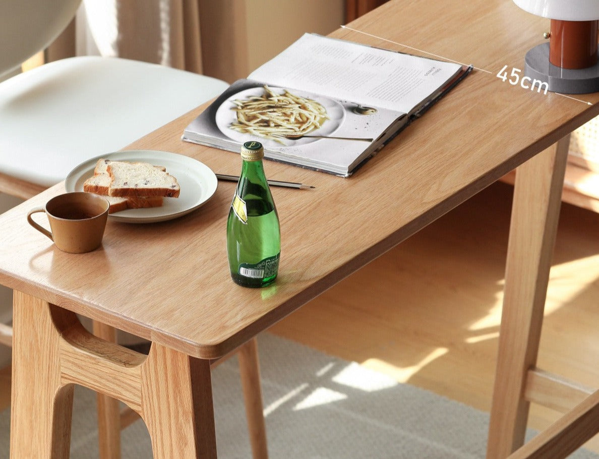 Rock slab bar table oak solid wood"