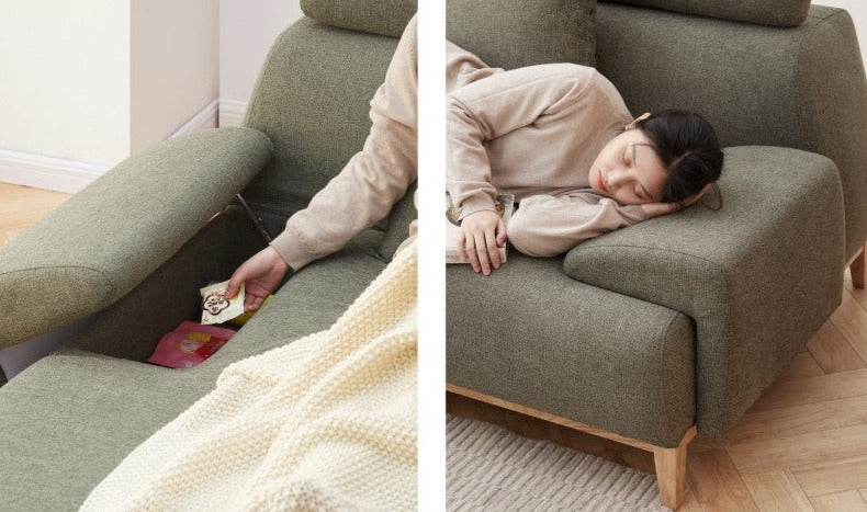 Fabric Modern Corner Sofa with High Back, Frame - Russian Larch