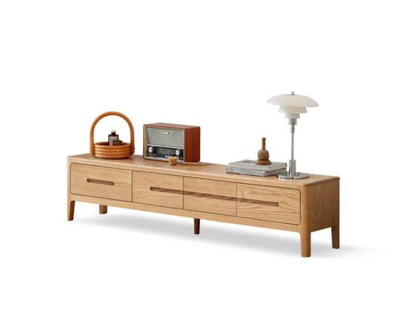 Four-drawer TV stand Oak solid wood"+