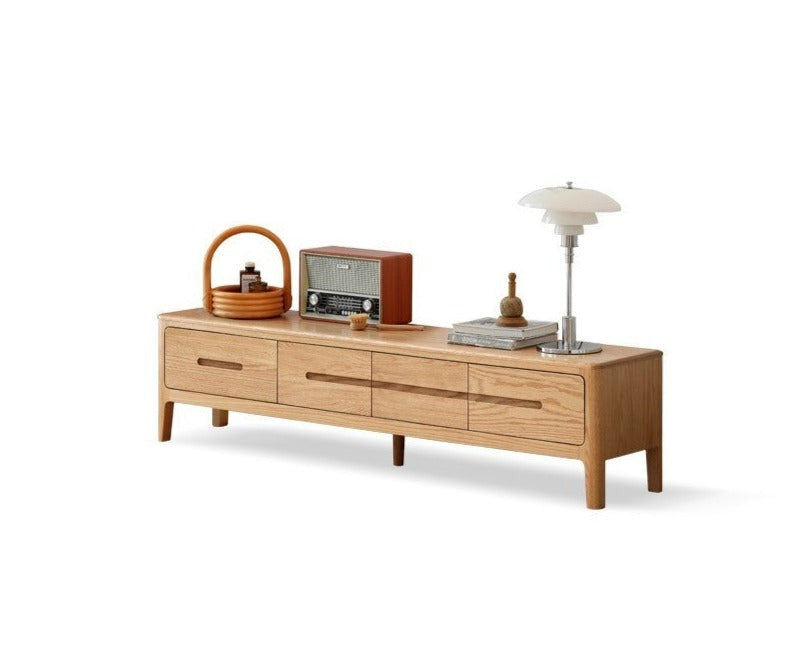 Four-drawer TV stand Oak solid wood"+