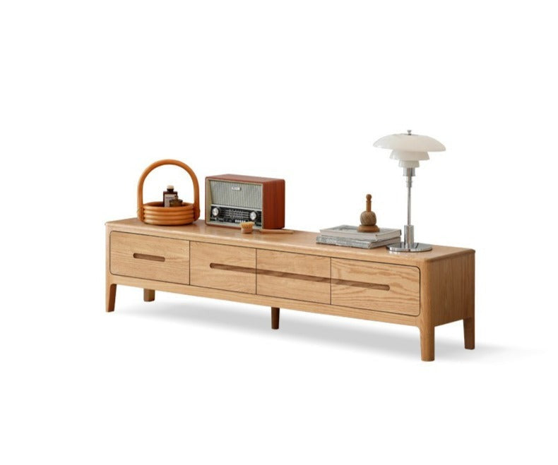 Four-drawer TV stand Oak solid wood"+