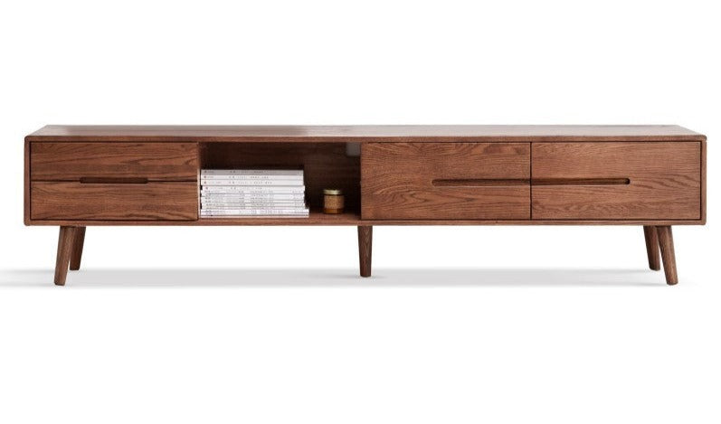 TV stand sliding door Oak Solid wood"