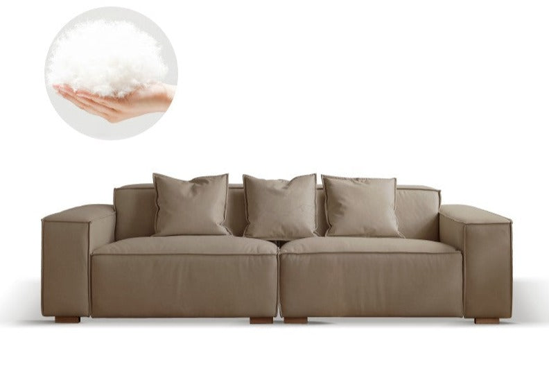 Luxury cow leather sofa, technical fabric sofa+