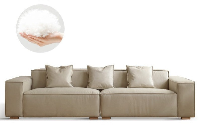 Luxury cow leather sofa, technical fabric sofa+