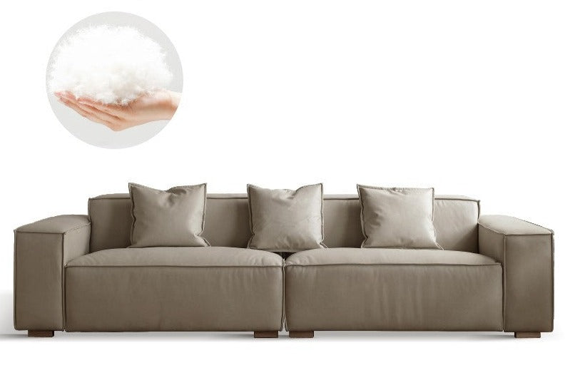 Luxury cow leather sofa, technical fabric sofa+