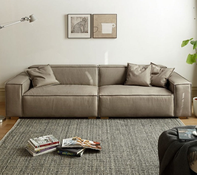 Luxury Сow Leather Sofa, Technical Fabric Sofa.