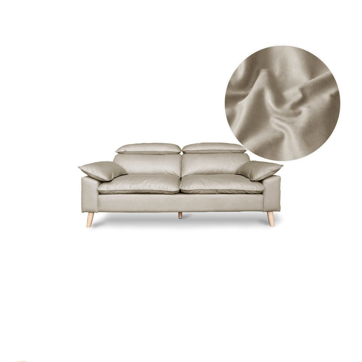 Technology fabric sofa with adjustable headrest"