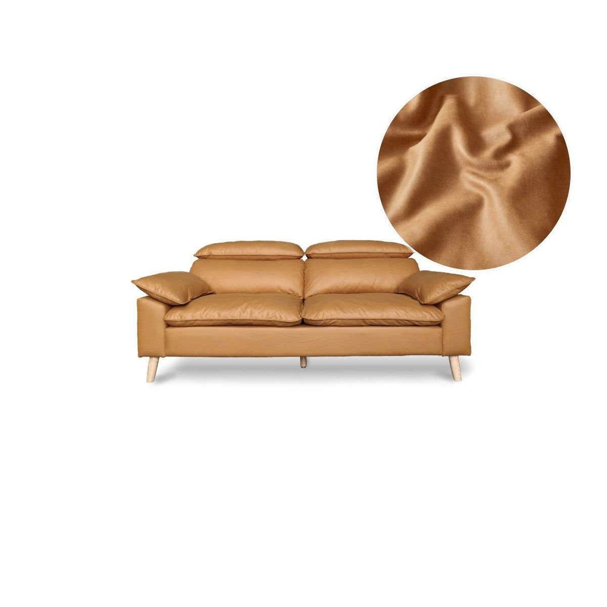 Technology fabric sofa with adjustable headrest"