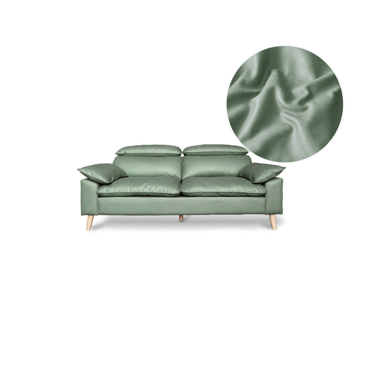 Technology fabric sofa with adjustable headrest"
