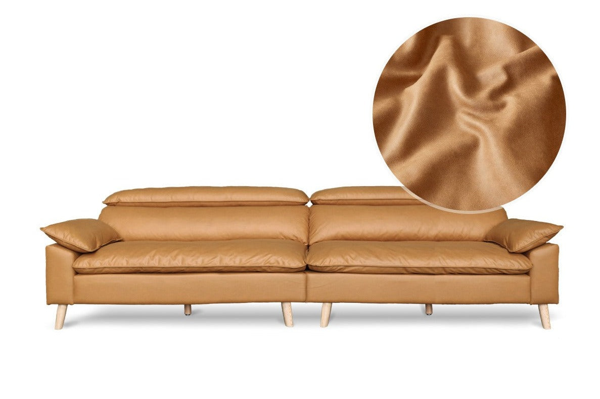 Technology fabric sofa with adjustable headrest"