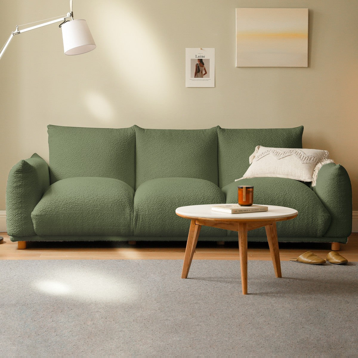 Velvet Wabi-sabi Style Sofa.