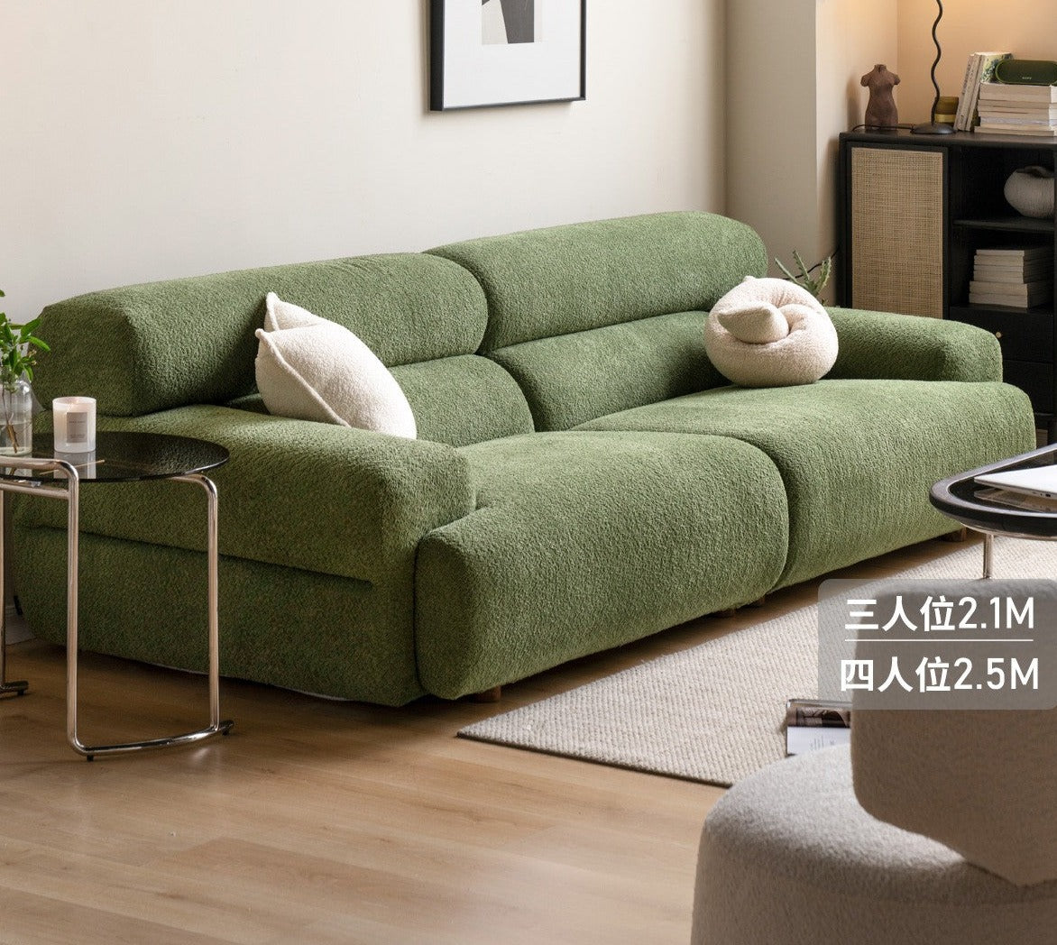 Velvet Three-seat Modular Fabric Sofa.