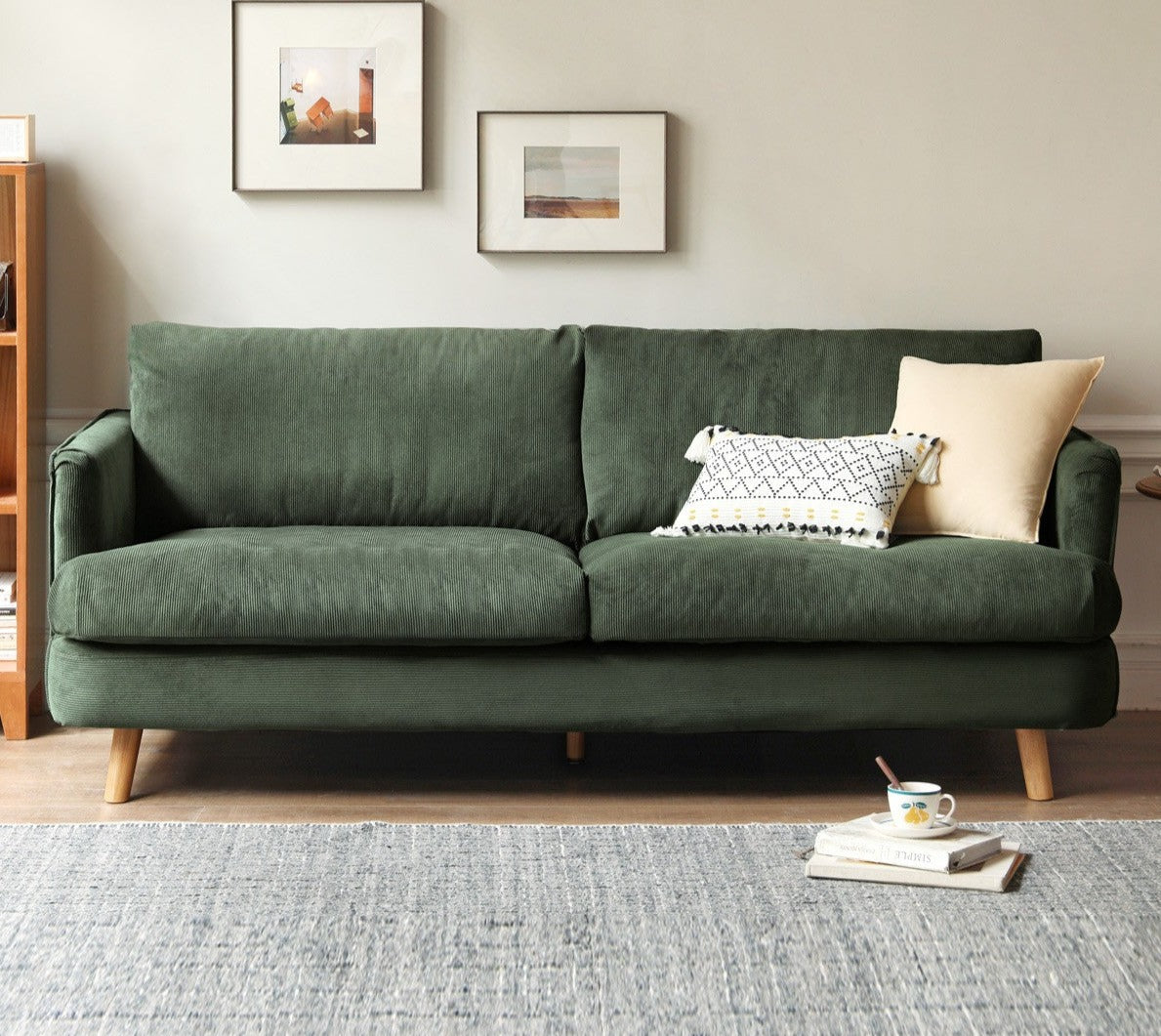 Velvet Retro Straight-row Sofa