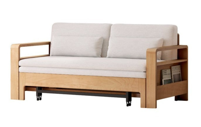 Oak Solid Wood Multi-function Sleeper Sofa.