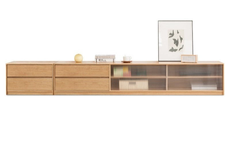 Oak, Rubber Solid Wood TV Cabinet Floor Combination,