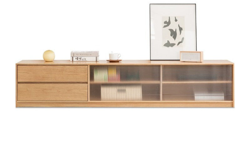 Oak, Rubber Solid Wood TV Cabinet Floor Combination,