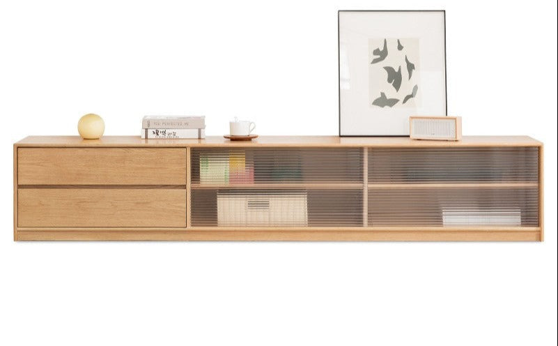 Oak, Rubber Solid Wood TV Cabinet Floor Combination,