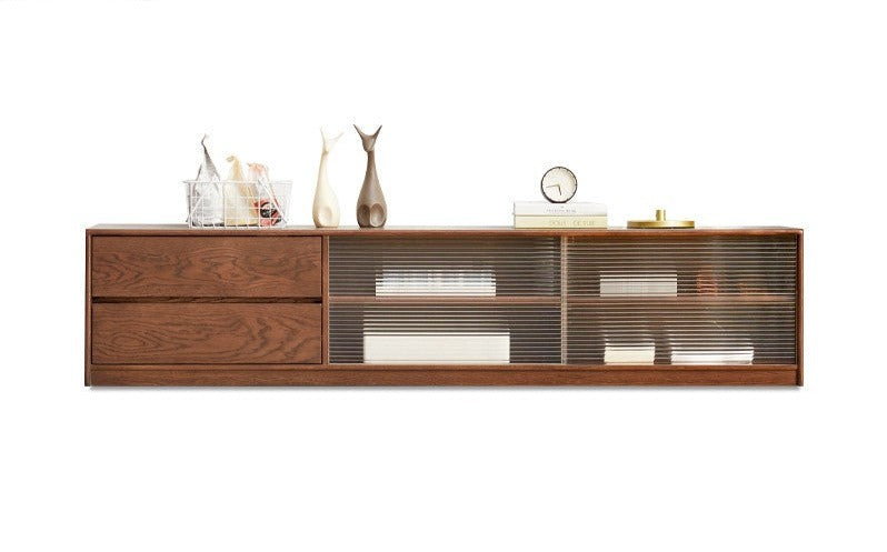 Oak, Rubber Solid Wood TV Cabinet Floor Combination,