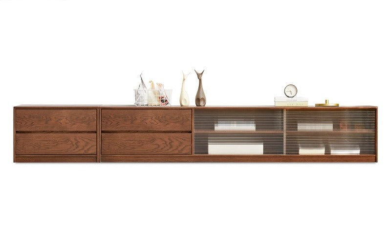 Oak, Rubber Solid Wood TV Cabinet Floor Combination,