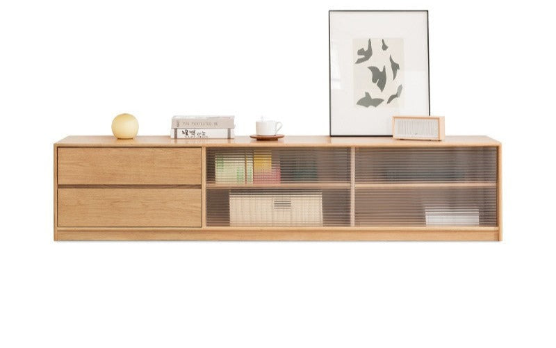 Oak, Rubber Solid Wood TV Cabinet Floor Combination,