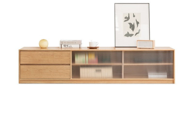 Oak, Rubber Solid Wood TV Cabinet Floor Combination,