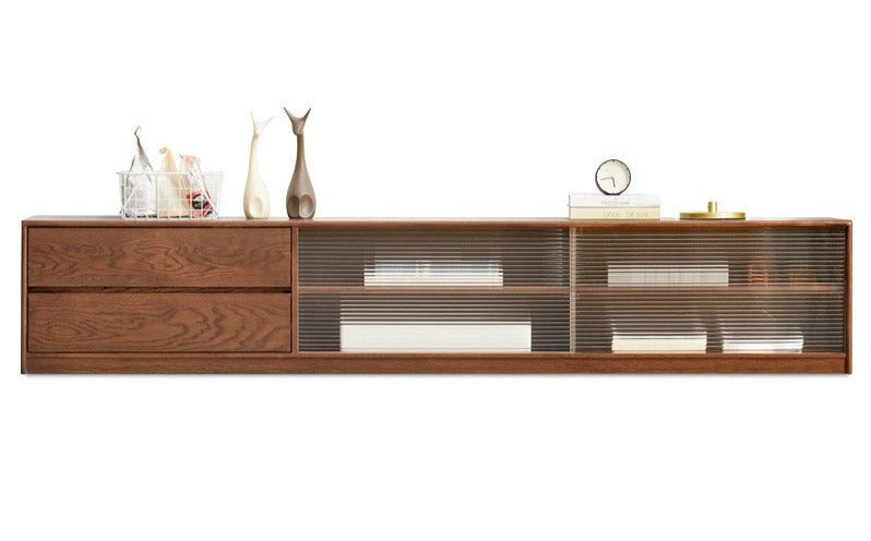 Oak, Rubber Solid Wood TV Cabinet Floor Combination,