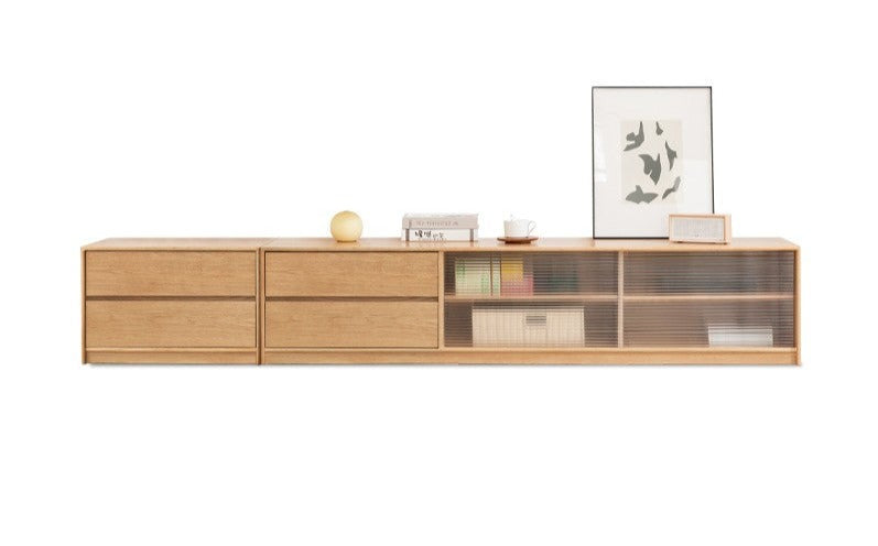 Oak, Rubber Solid Wood TV Cabinet Floor Combination,