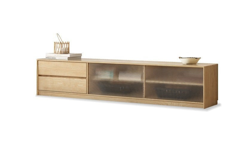 Solid RubberWood, Oak Solid Wood TV Cabinet Floor Combination,