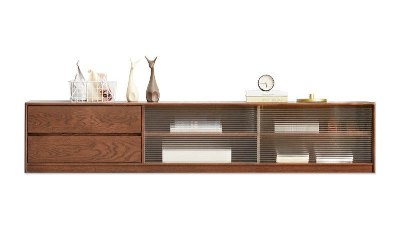 Solid RubberWood, Oak Solid Wood TV Cabinet Floor Combination,