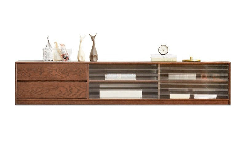 Solid RubberWood, Oak Solid Wood TV Cabinet Floor Combination,