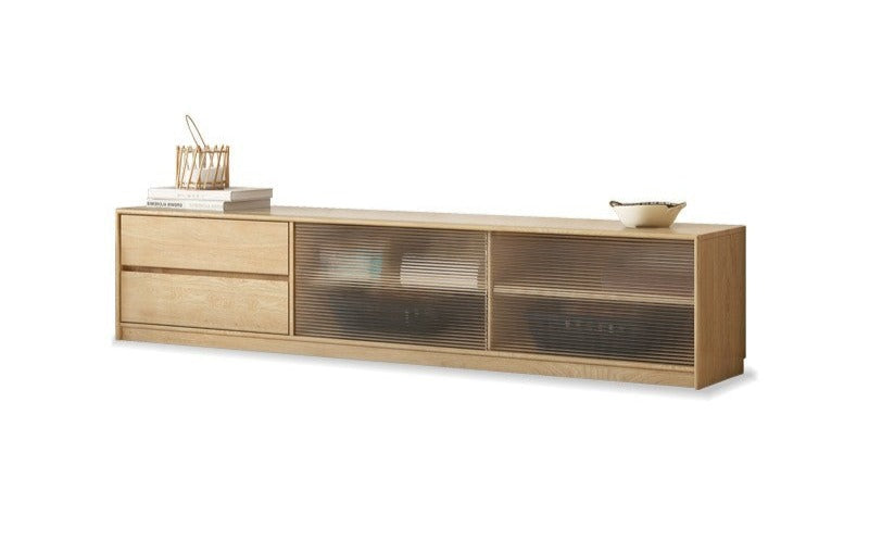 Solid RubberWood, Oak Solid Wood TV Cabinet Floor Combination,