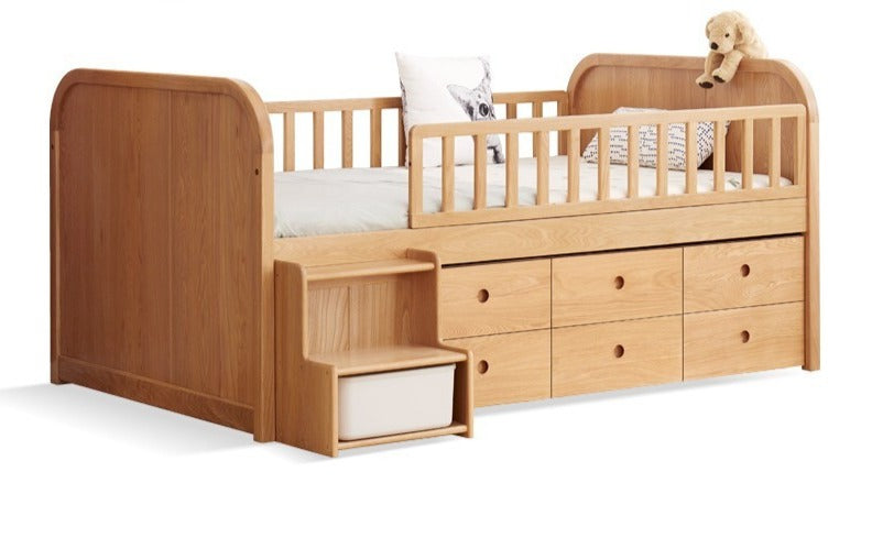 Oak solid wood Multi-function wide storage box bed<